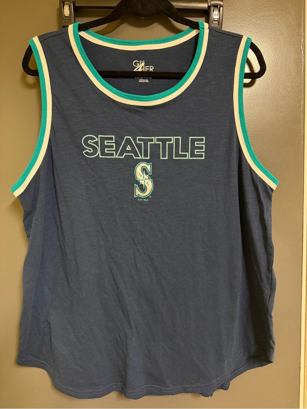 Seattle Mariners Graphic Tank Top - Navy with Teal Trim